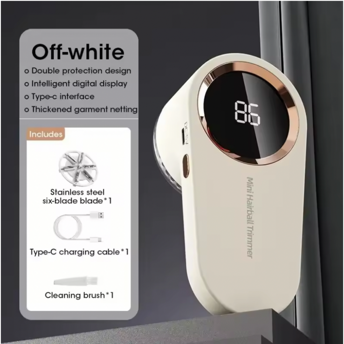 Quitapelusas Eléctrico Recargable con Pantalla LED
